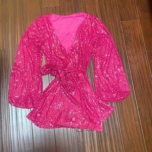Pink sequin dress